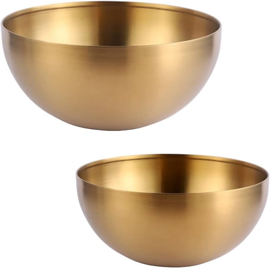 Stainless Steel Salad Bowls, Mixing Bowls, Nesting Bowls, Snacks Bowls, Serving Bowls for Mixing,... | Amazon (US)
