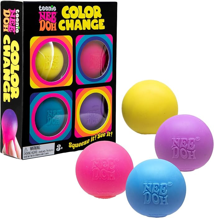 Schylling Needoh Teenie Color Change Needoh - Sensory Squeeze Toy - 4 Pack | Amazon (US)
