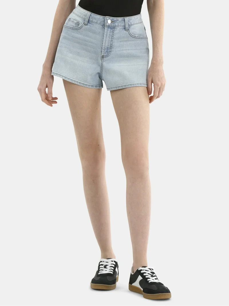 No Boundaries Denim Mom Shorts, 2.25'' Inseam, Women's | Walmart (US)