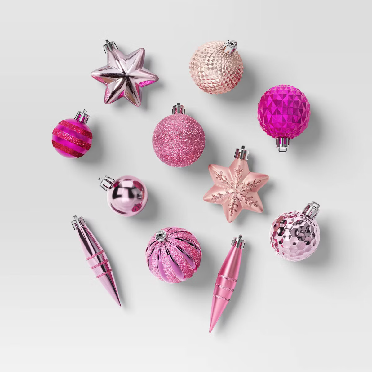20ct Christmas Mixed Finial Ornament Set Pink - Wondershop™ | Target