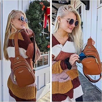 INICAT Small Crossbody Sling Bag Fanny Packs Purses Chest Bag for Women Men Teen Girls | Amazon (US)