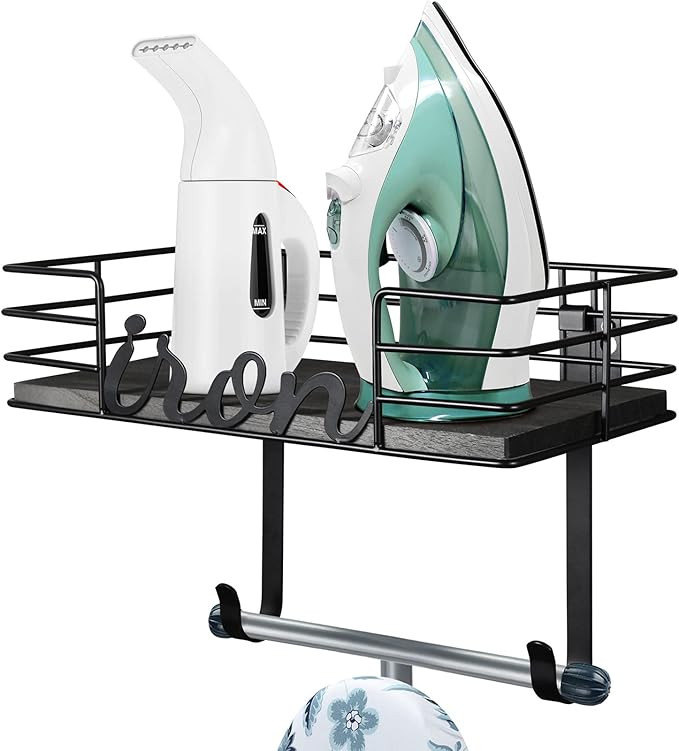 Ironing Board Hanger Wall Mount - Laundry Room Iron and Ironing Board Holder, Metal Wall Mount wi... | Amazon (US)