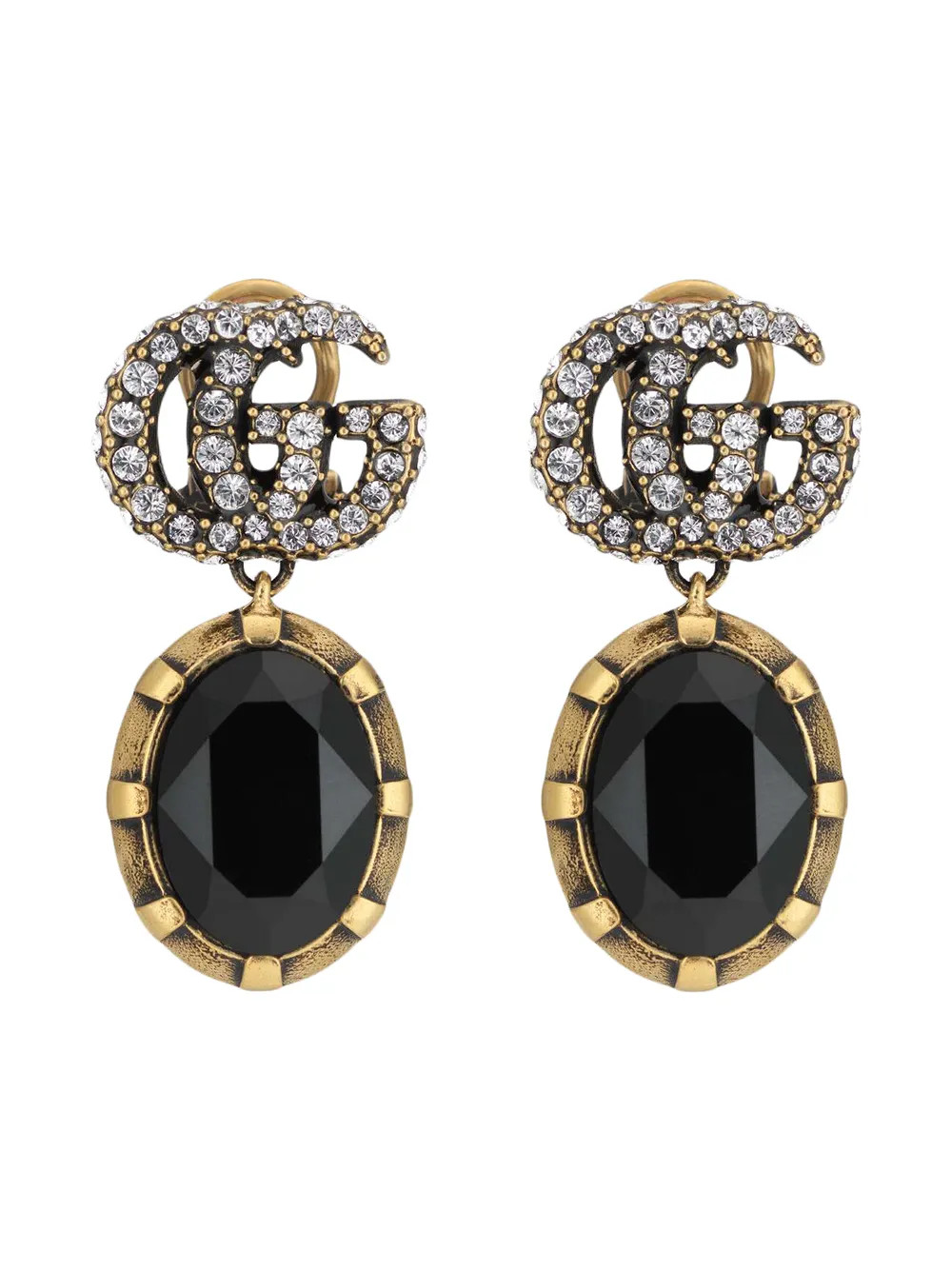 Gucci crystal-embellished Double G Earrings - Farfetch | Farfetch Global