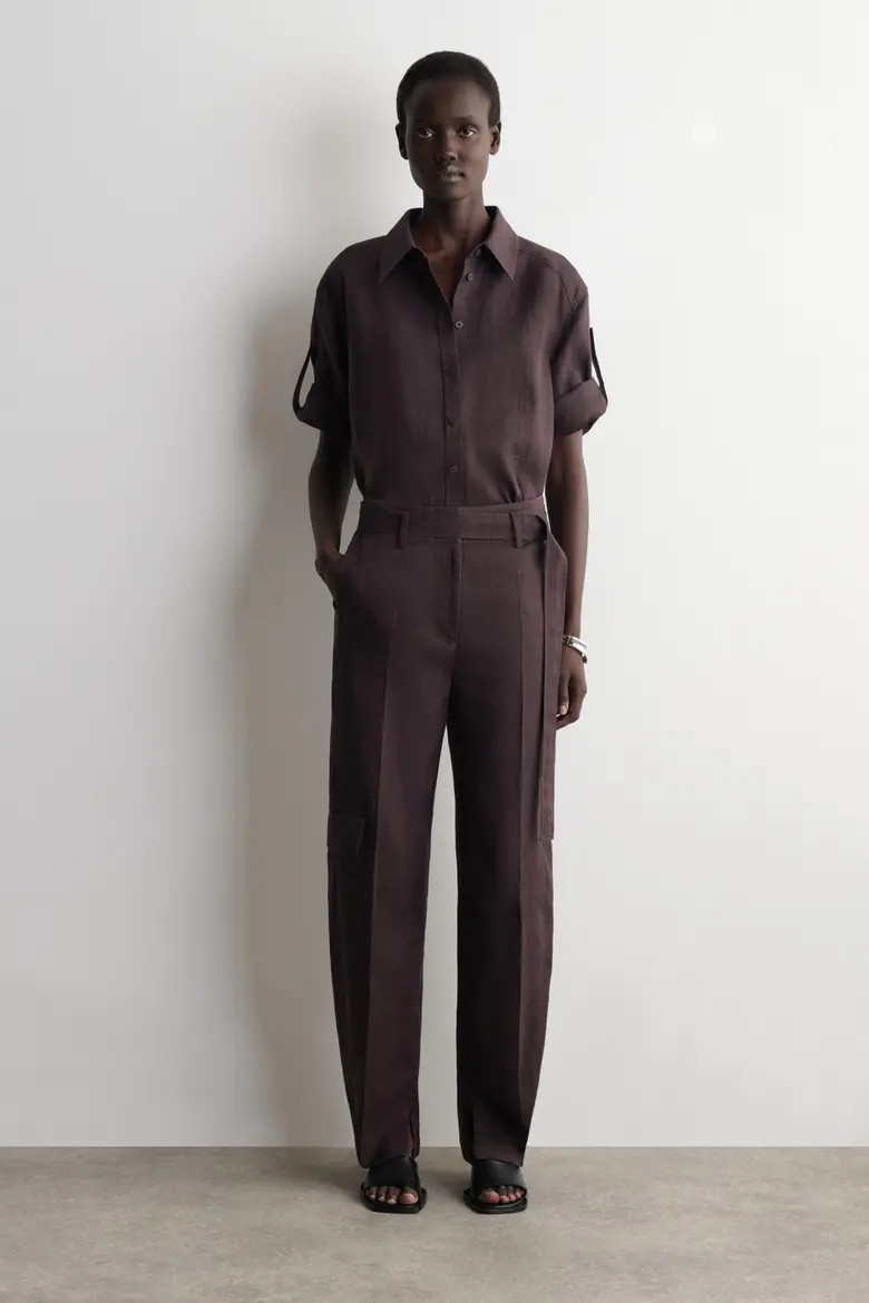 Belted Linen Barrel-Leg Pants (Women) | Nordstrom | Nordstrom
