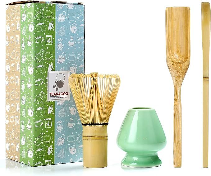 TEANAGOO MA-01 Japanese Matcha Ceremony Accessory, Matcha Whisk (Chasen), Traditional Scoop (Chas... | Amazon (US)