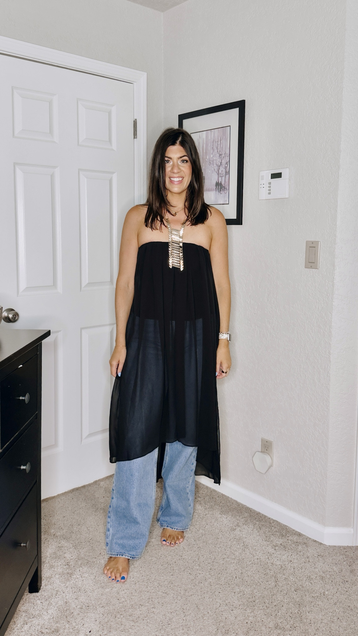 Zara try on success
In a medium maxi top
29 curve love long jeans (code DENIMAF)

#LTKMidsize #LTKParties #LTKFindsUnder100