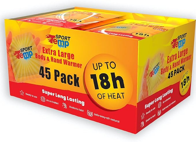 Large Hand & Body Warmers (45 Count) - Up to 18 Hours of Heat, Super Long Lasting - Safe, Easy, A... | Amazon (US)