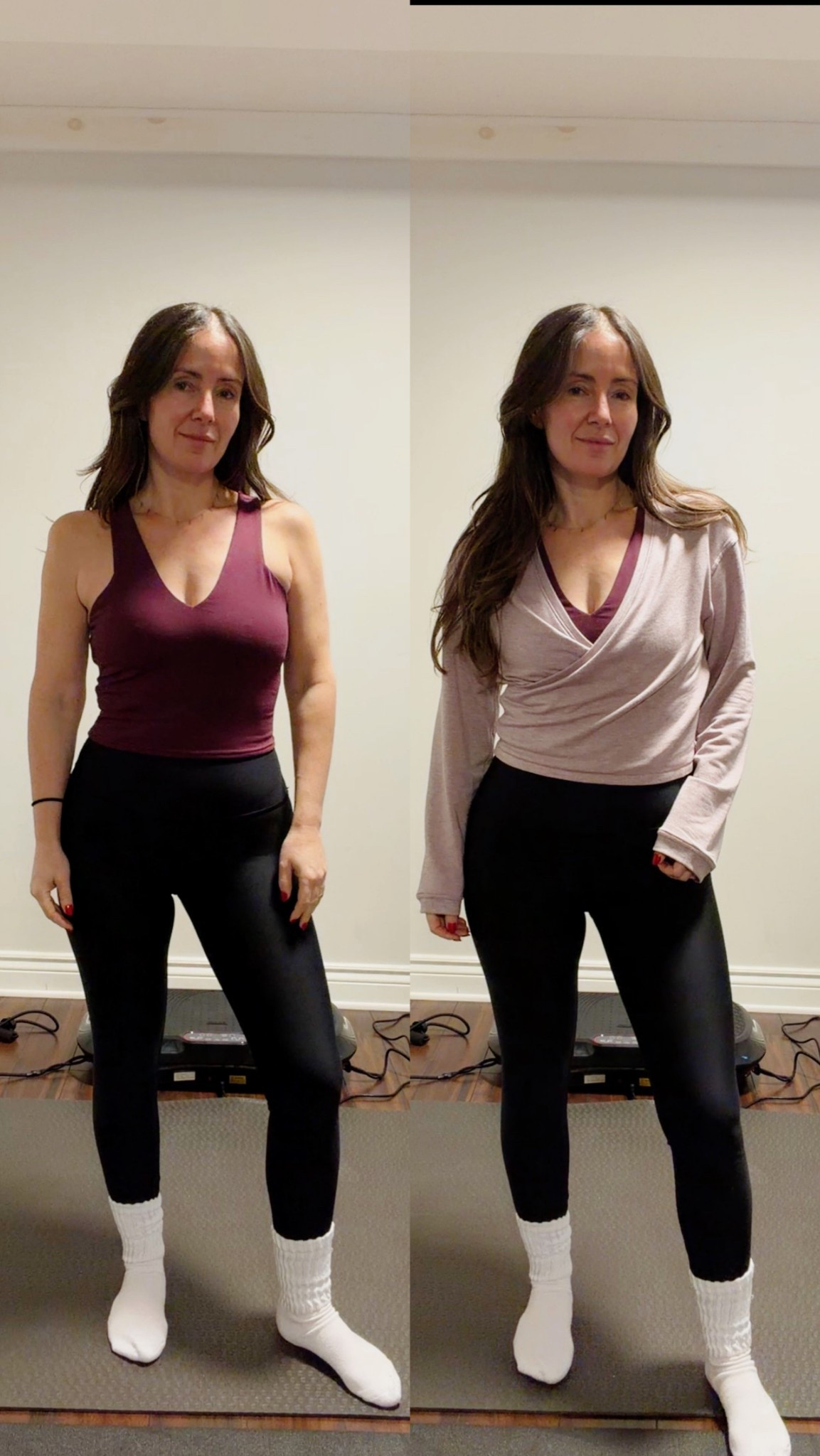 Fave workout outfit!
Leggings: xs
Long sleeve Top: XS
Training top: M

#LTKfitness #LTKstyletip