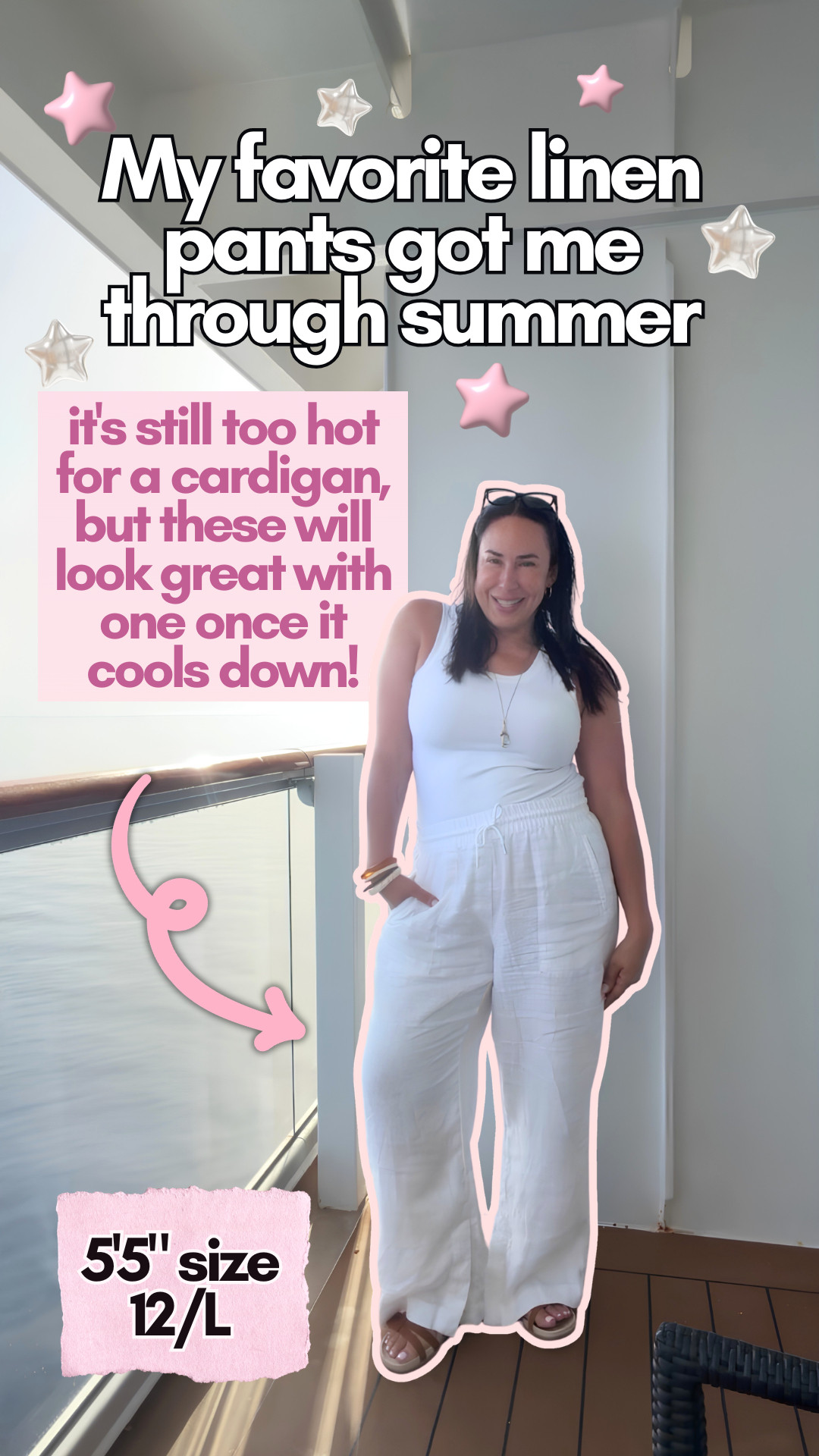 My favorite linen pants got me through summer, it's still too hot for a cardigan, but these will look great with one once it cools down! When it's still hot out, style them with a tank or tee in fall colors, add some gold jewelry and a textured bag, and they already feel like fall. They're on clearance right now so I'd grab them before they're gone. Comment PANTS and I'll send you the link. What's your go to trick for dressing fall when it's still hot outside?

 linen pants, summer pants, vacation pants, lightweight pants 

 #LTKgrwm #LTKootd #LTKSeasonal