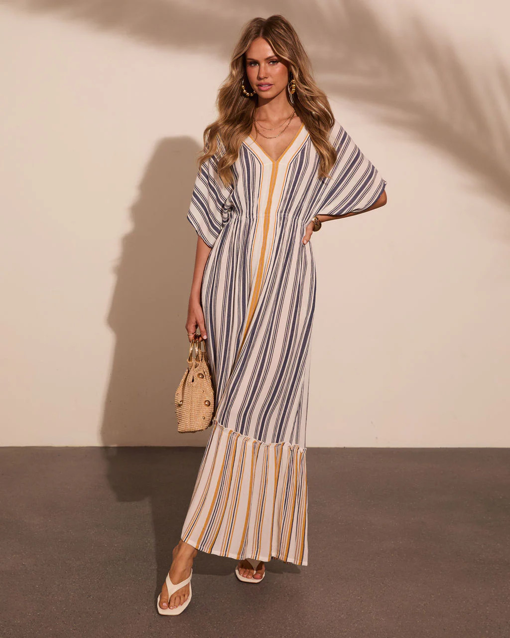 Paradise Glow Striped Kaftan Maxi Dress | VICI