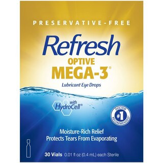 Refresh Optive Mega-3 Preservative-Free Lubricant Eye Drops, 30 ct, 0.01 fl oz (0.4 mL) | CVS Health
