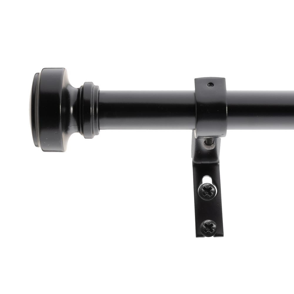 Decopolitan 3/4"" Knob Cap Bay Window Curtain Rod Black Oil | The Home Depot
