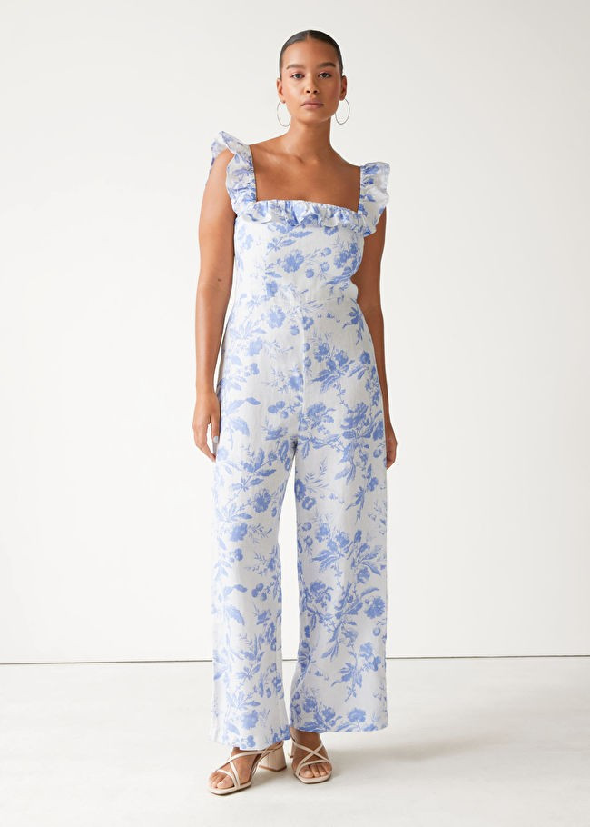 Printed Frilled Linen Jumpsuit | & Other Stories (EU + UK)