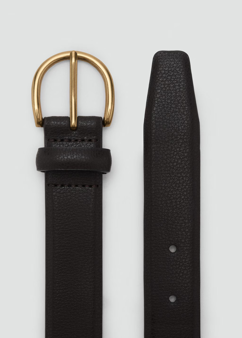 Pebbled leather belt dark brown - Man - 36 - MANGO MAN | MANGO (UK)