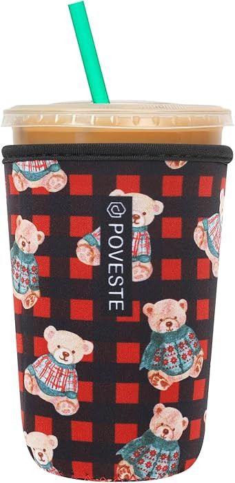 Reusable Neoprene Insulator Sleeve for Iced Coffee & Cold Soda, Coffee Sleeves for Iced & Hot Dri... | Amazon (US)
