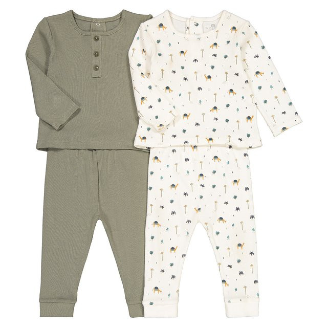 Lot de 2 pyjamas 2 pièces coton bio 3 mois-4 ans | La Redoute (FR)