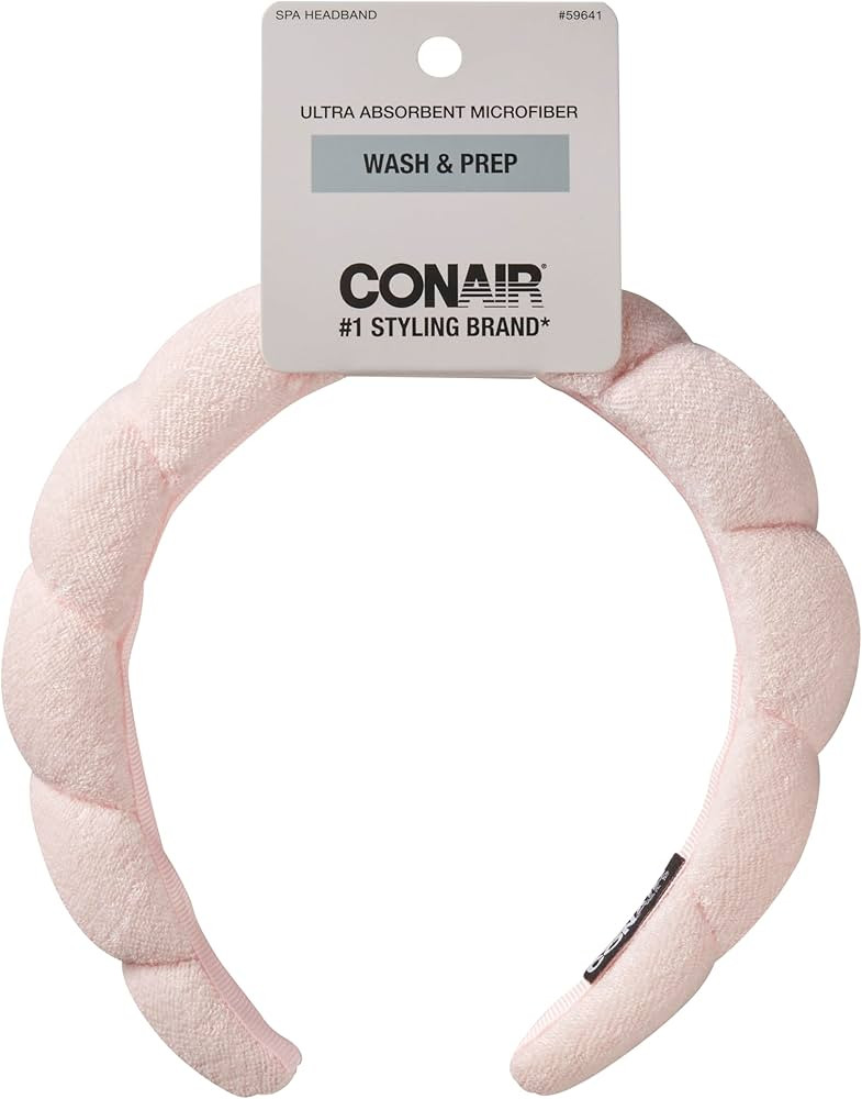 Conair Spa Makeup and Face Washing Headband - Bubble Design - Pink | Amazon (US)