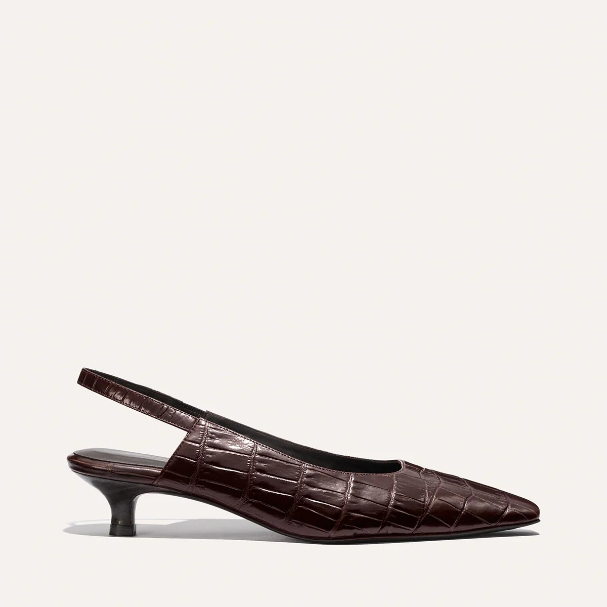 The Sofia Sling - Espresso Croc Embossed | Margaux