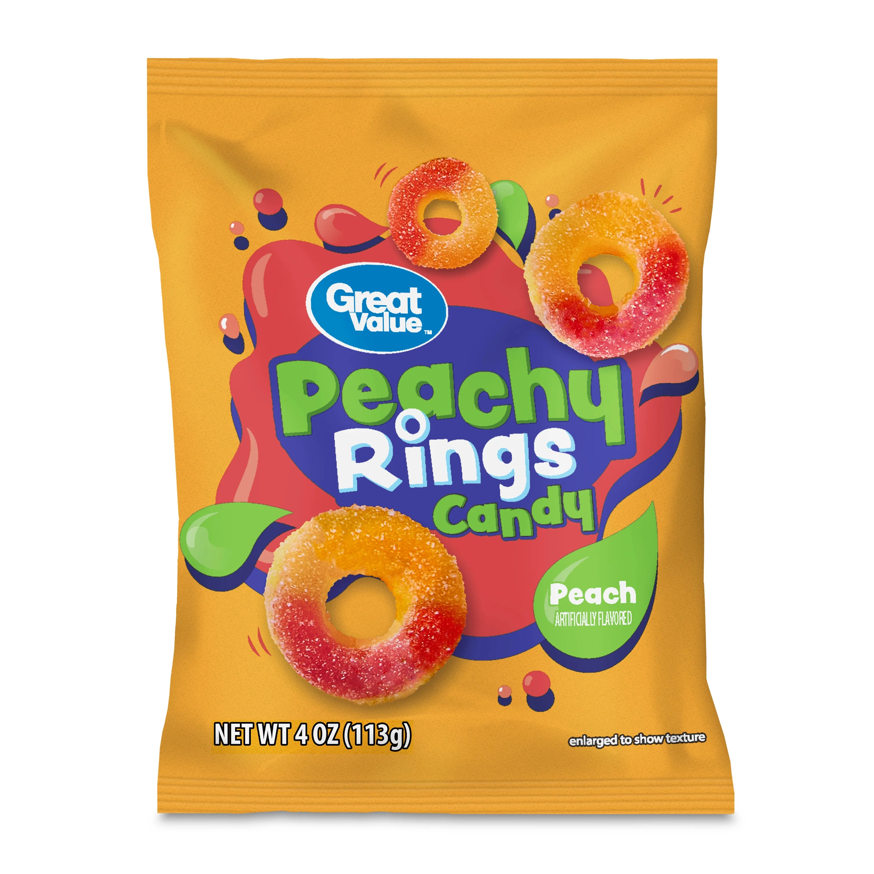 Great Value Peach Rings Chewy Candy, 4 oz | Walmart (US)