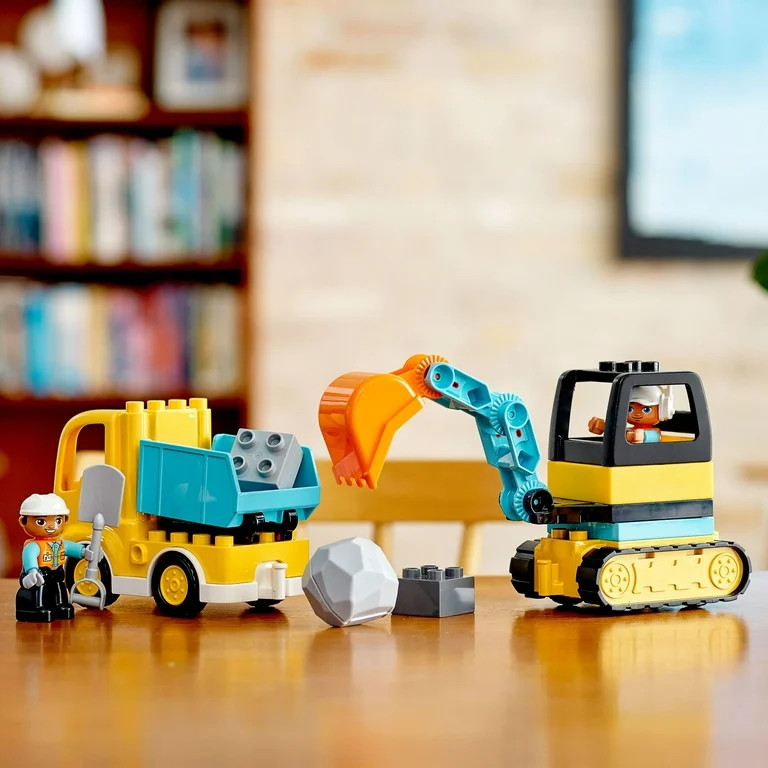 LEGO DUPLO Town Truck & Tracked Excavator Construction Vehicle 10931 Toy for Toddlers 2 - 4 Years... | Walmart (US)