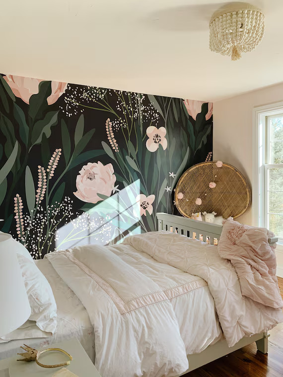 Forest Faires  peel and stick wallpaper floral removable | Etsy | Etsy (US)