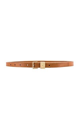 FRAME Petit Square Buckle Plaque Belt in Cuoio from Revolve.com | Revolve Clothing (Global)
