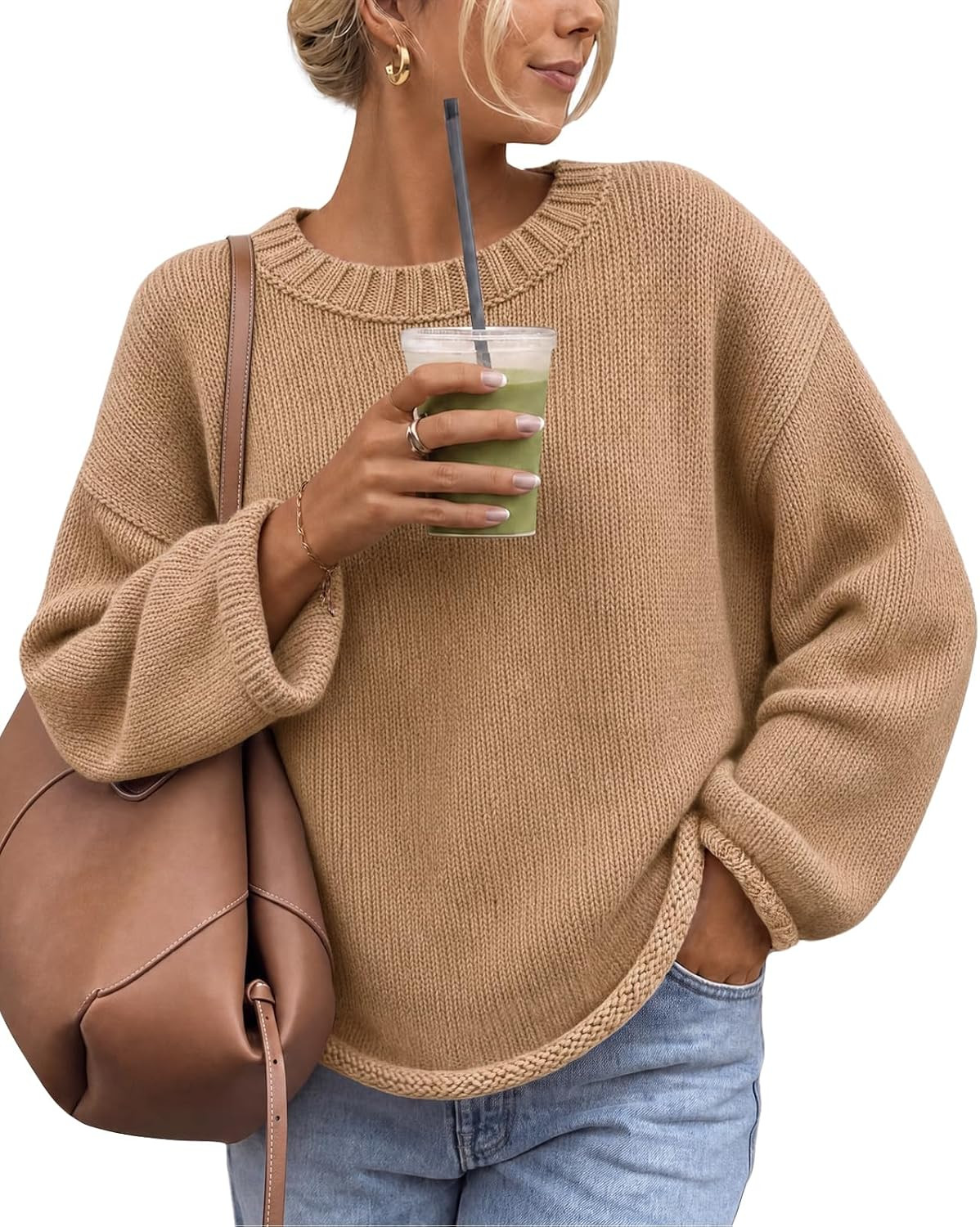 Cicy Bell Womens Long Sleeve Sweater Crew Neck Casual Pullover Knit Tops | Amazon (US)