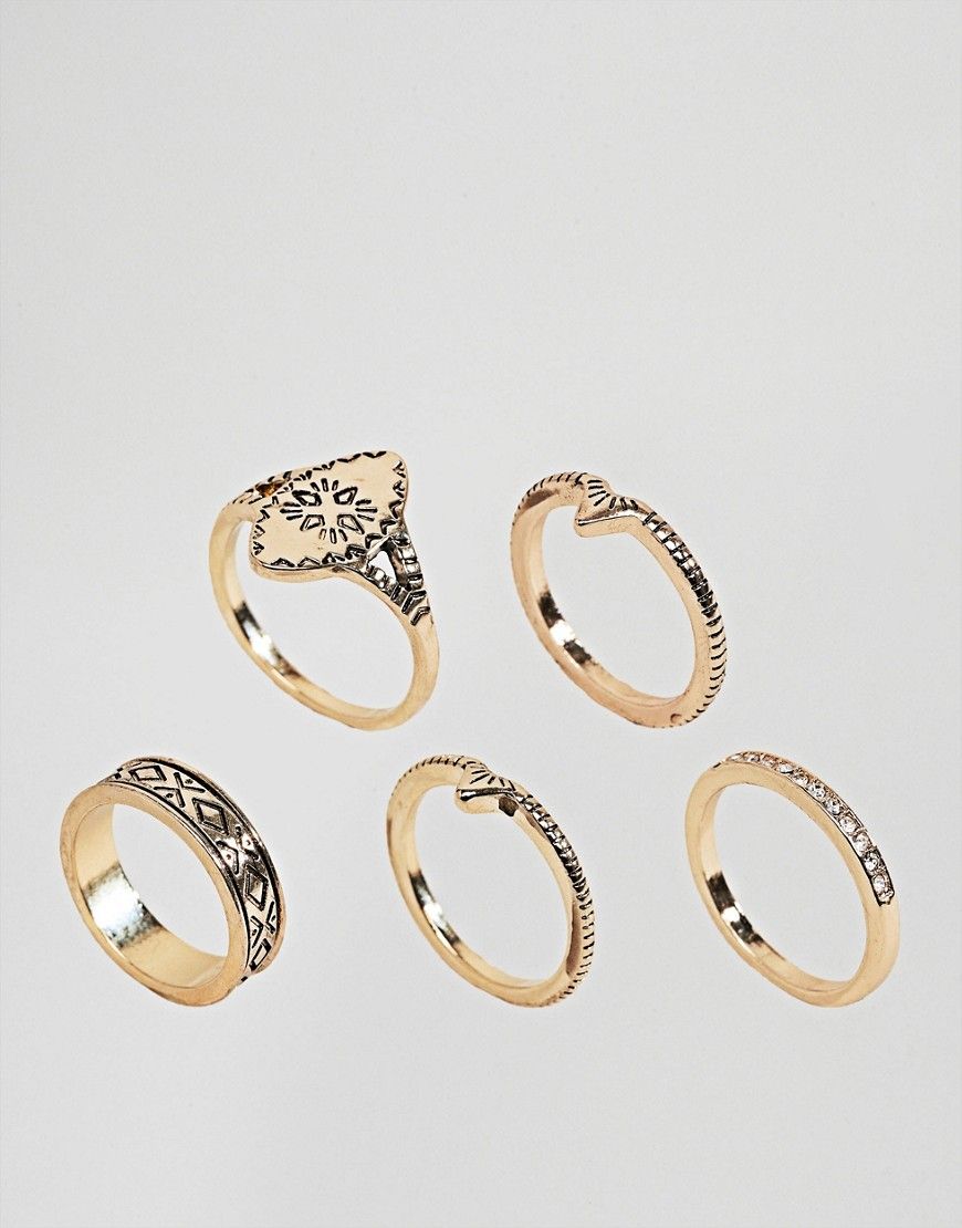 Liars & Lovers Gold Ring Pack - Gold | ASOS US