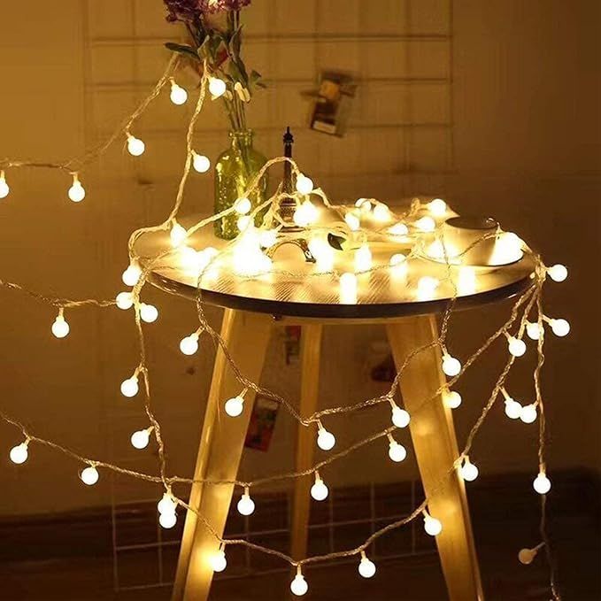 Amazon.com: Globe String Lights 49 Feet 100 led,8 Modes Fairy String Lights Plug in,Indoor String... | Amazon (US)
