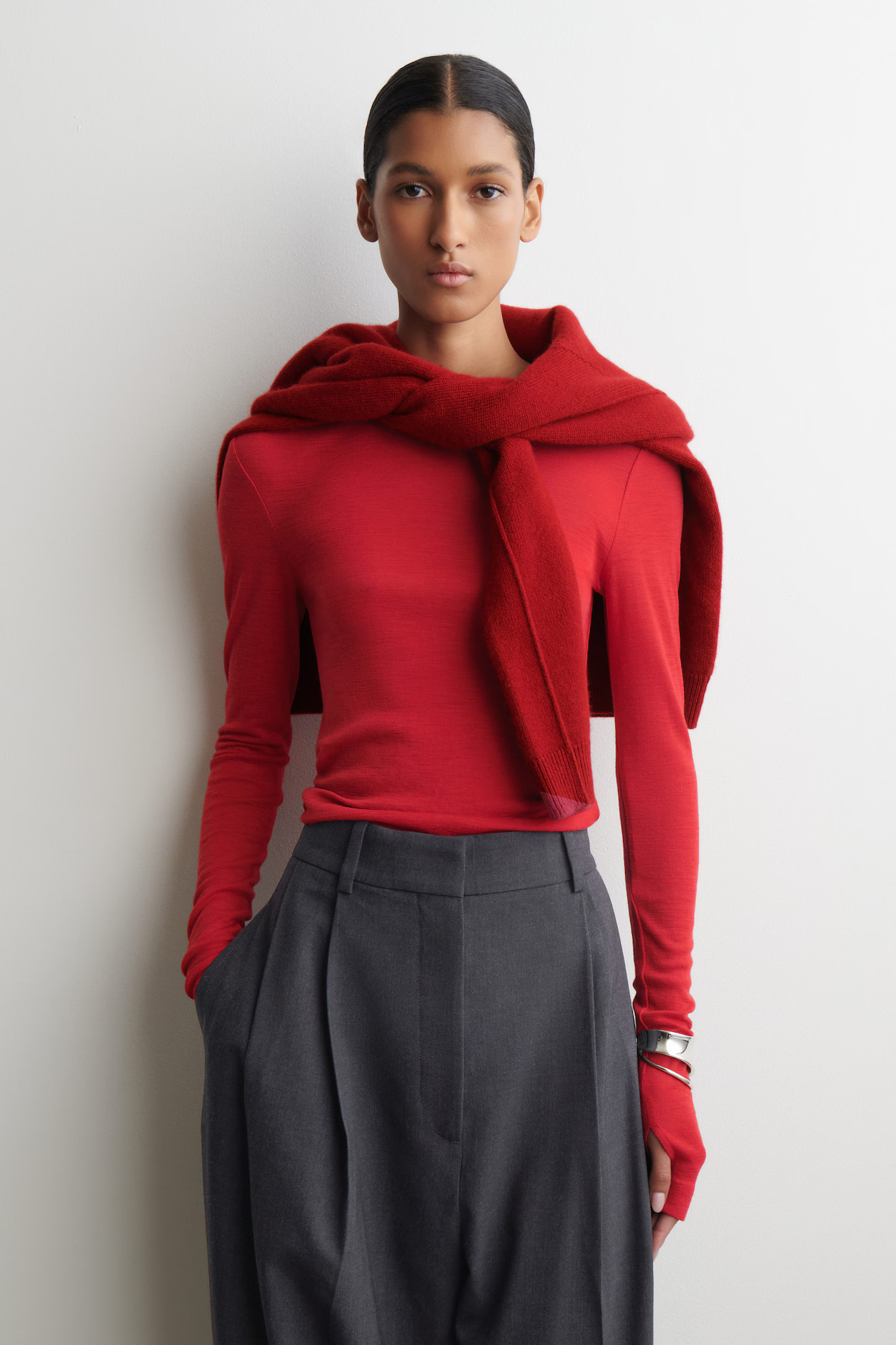 SLIM MERINO WOOL TOP - RED | COS AU | COS (AU)