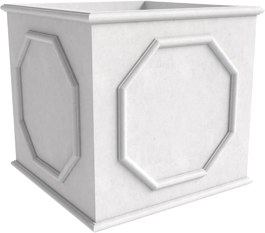 LeisureMod Sprout White Planter: Weather Resistant, Modern Square Cube Pot, Fiberstone & MgO Clay... | Amazon (US)