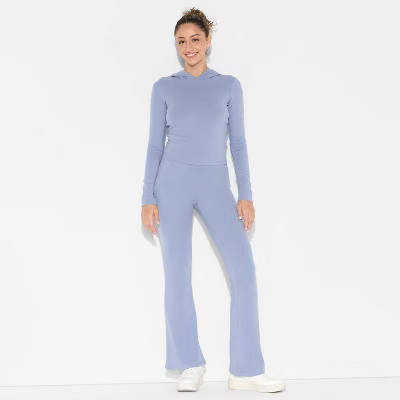 Women's Slim Fit Long Sleeve Hoodie - Wild Fable™ Blue M | Target