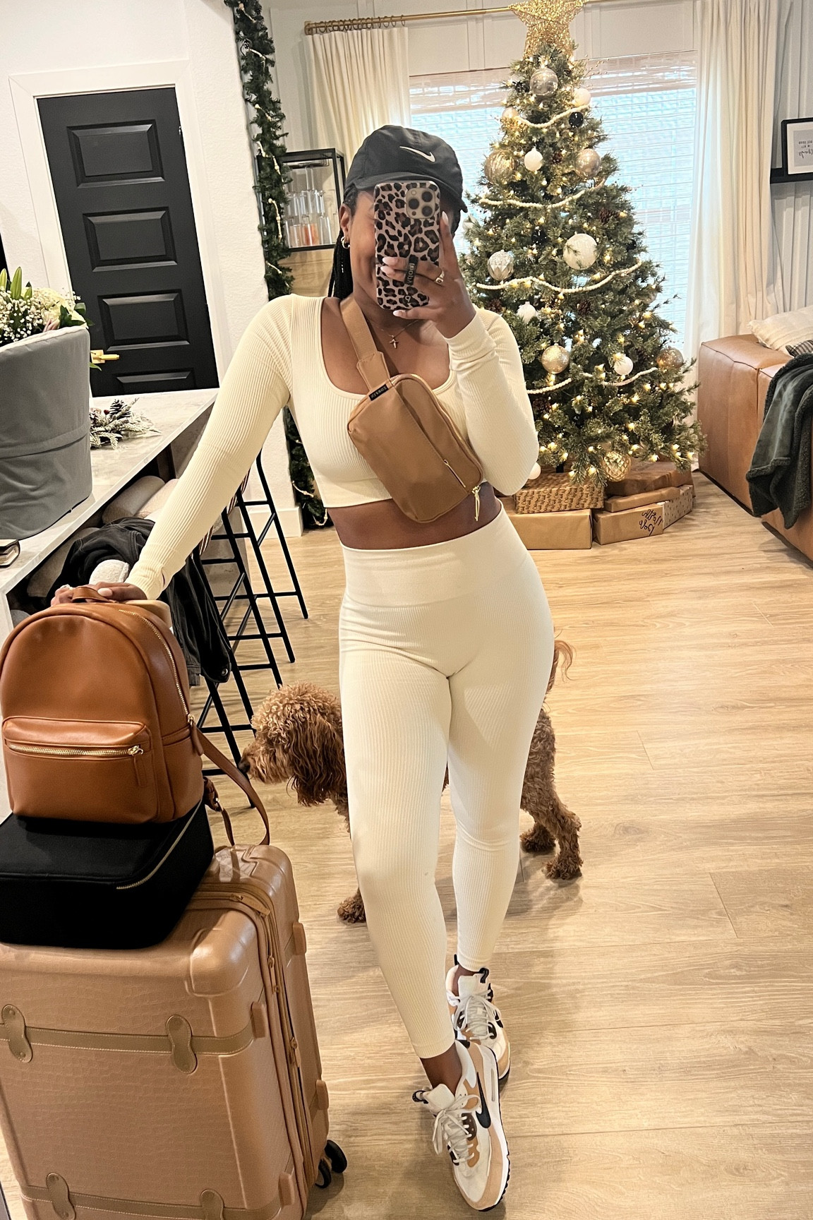 my go-to neutral travel leggings outfit with Nike tennis shoes + matching accessories and luggage!

#LTKtravel #LTKfit #LTKunder100