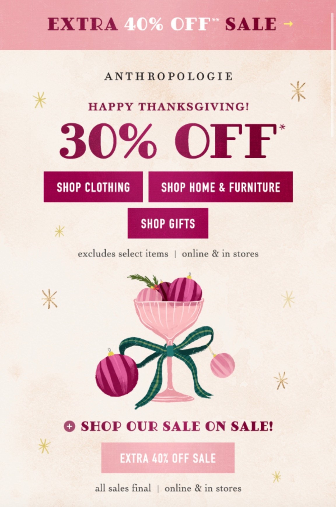 Anthropologies BF Sale! Great time to grab any of their sale items because they are an extra 40% off 

#LTKHoliday #LTKGiftGuide #LTKCyberWeek