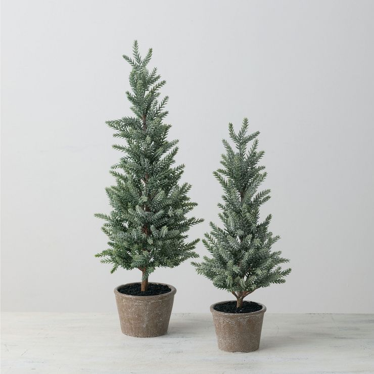 Sullivans Artificial Set of 2 Mini Trees 17.5"H & 22"H Green | Target