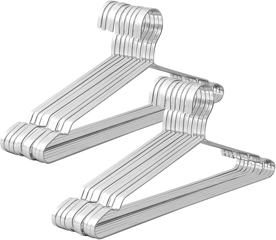 16.5" Heavy Duty Extra Wide Stainless Steel Coats Hangers, Strong Durable Metal Hanger for Heavy ... | Amazon (US)