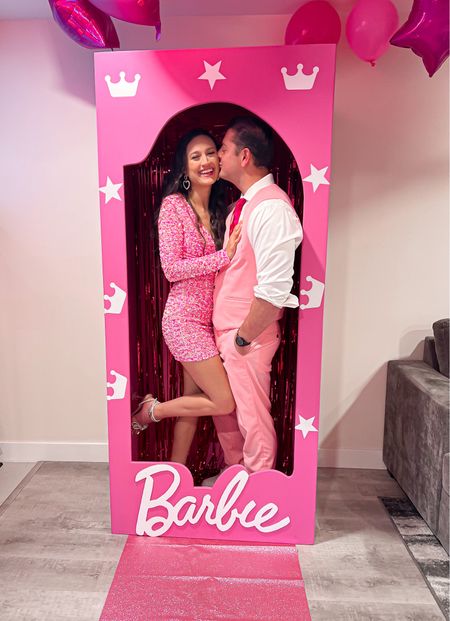 A real life, Barbie and her Barbie box. This pink sequin long sleeve dress has cut outs and is perfect for a girls night out or any Barbie party.

#LTKFindsUnder50 #LTKStyleTip #LTKSaleAlert