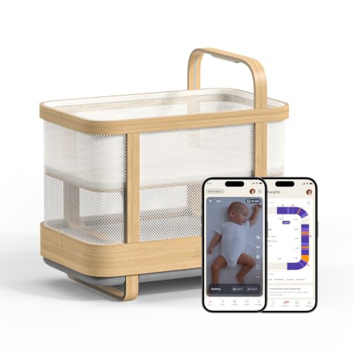 Cradlewise All-in-One Convertible Smart Bassinet and Crib with Built-in AI Baby Monitor, Sound Machine and Auto-Soothing Bounce for Baby Sleep | 0-24 Months | Amazon (US)