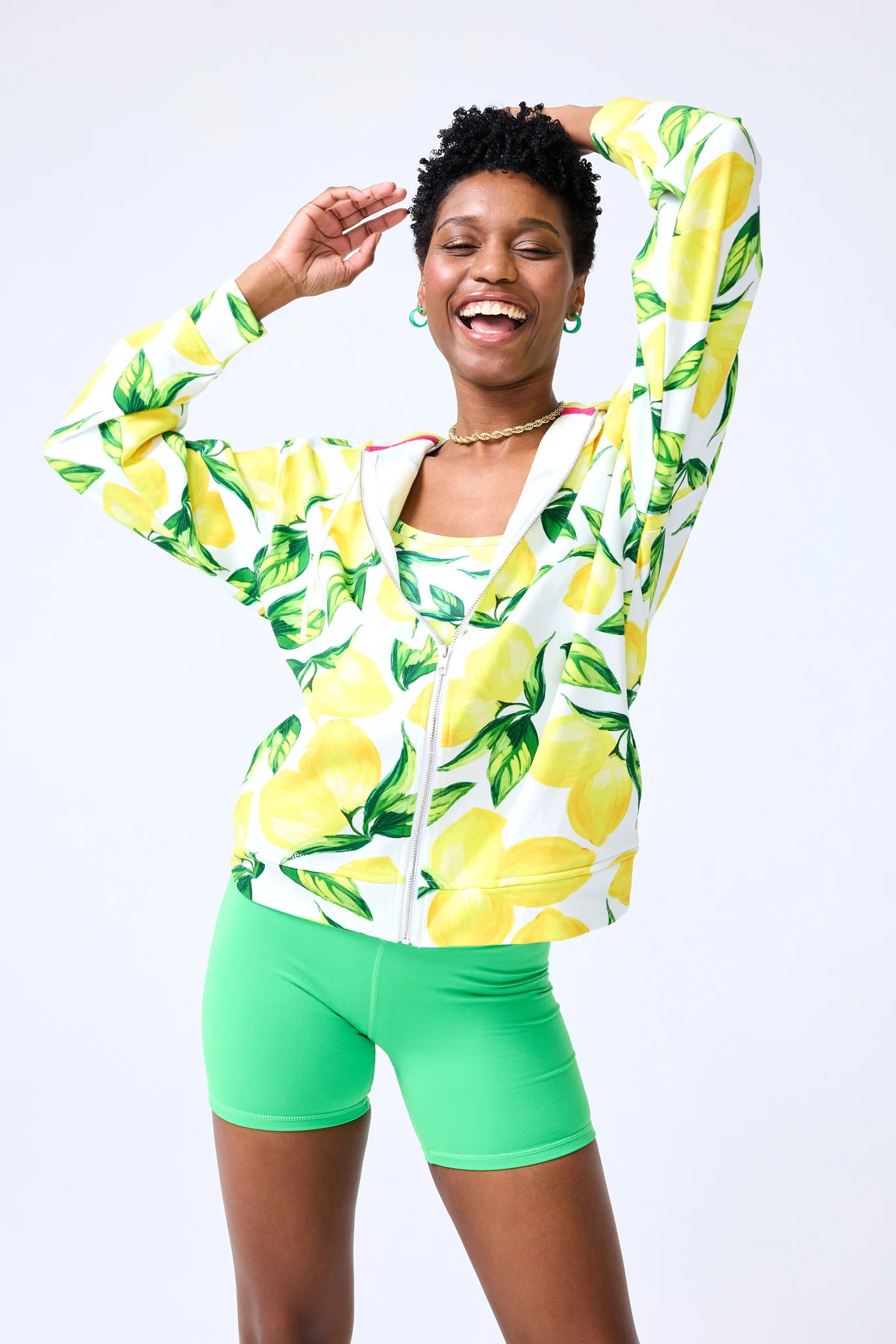 Oversized Zip Hoodie in Lemon Spritz | Terez