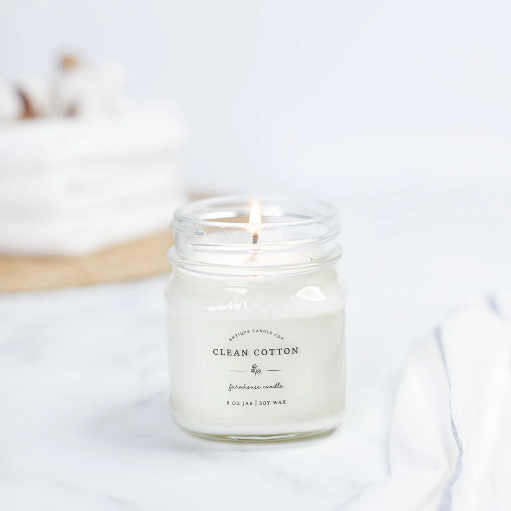 Clean Cotton 8 oz candle | Antique Candle Co.