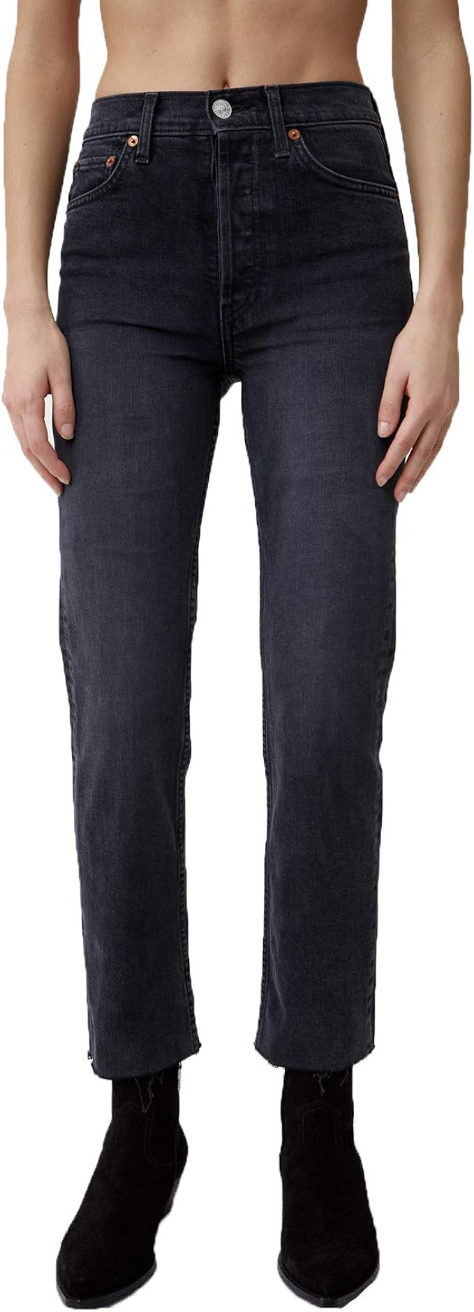 RE/DONE Comfort Stretch High Rise Stove Pipe - Mid 70s | Amazon (US)