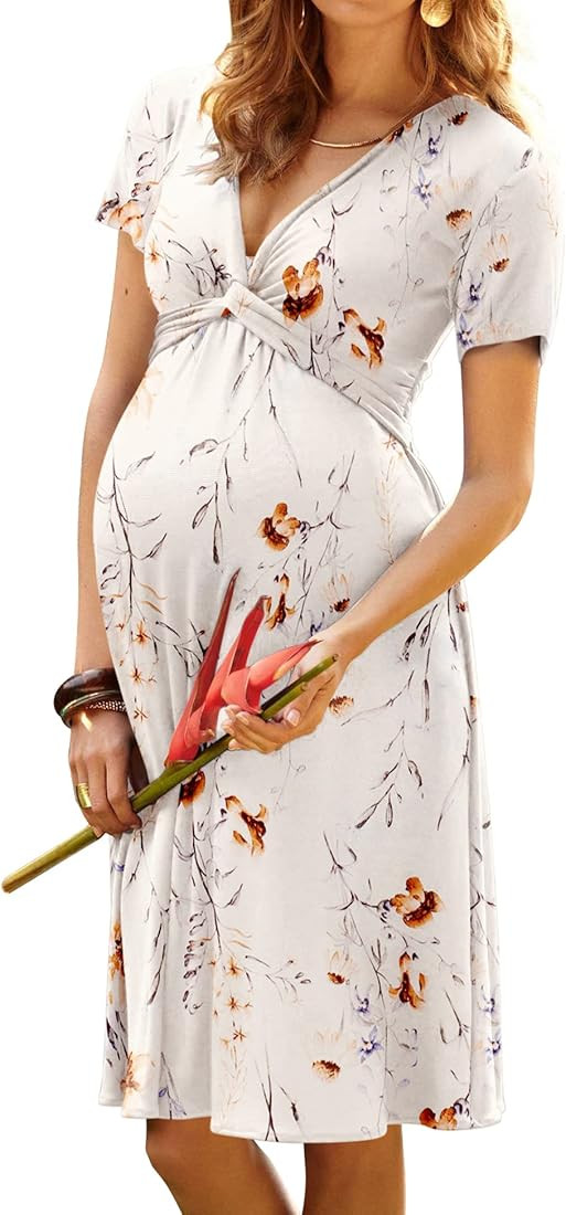 Ekouaer Women's Maternity Dress Floral Nursing Dress | Amazon (US)