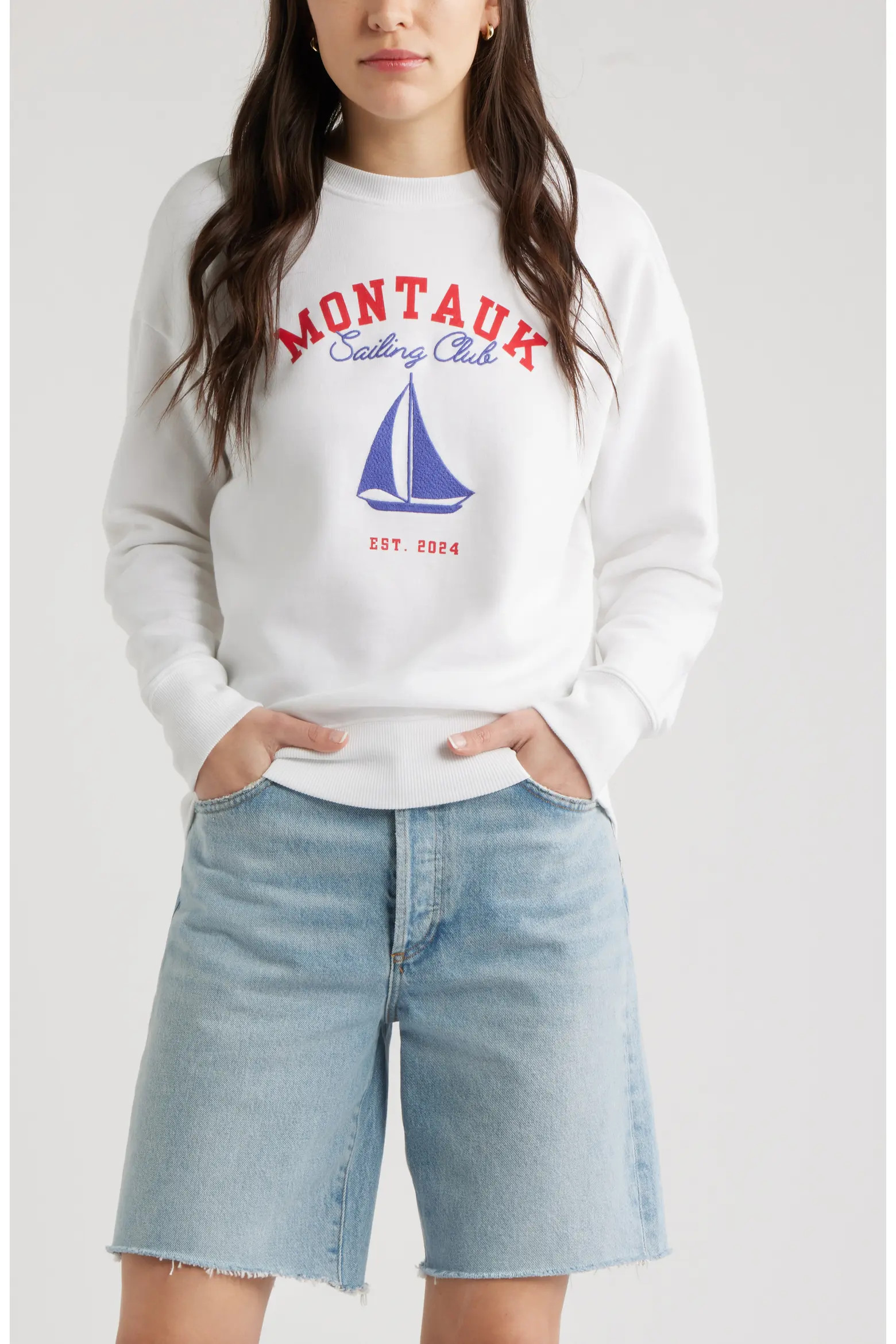 Embroidered Montauk Sailing Graphic Sweatshirt (Women) | Nordstrom | Nordstrom