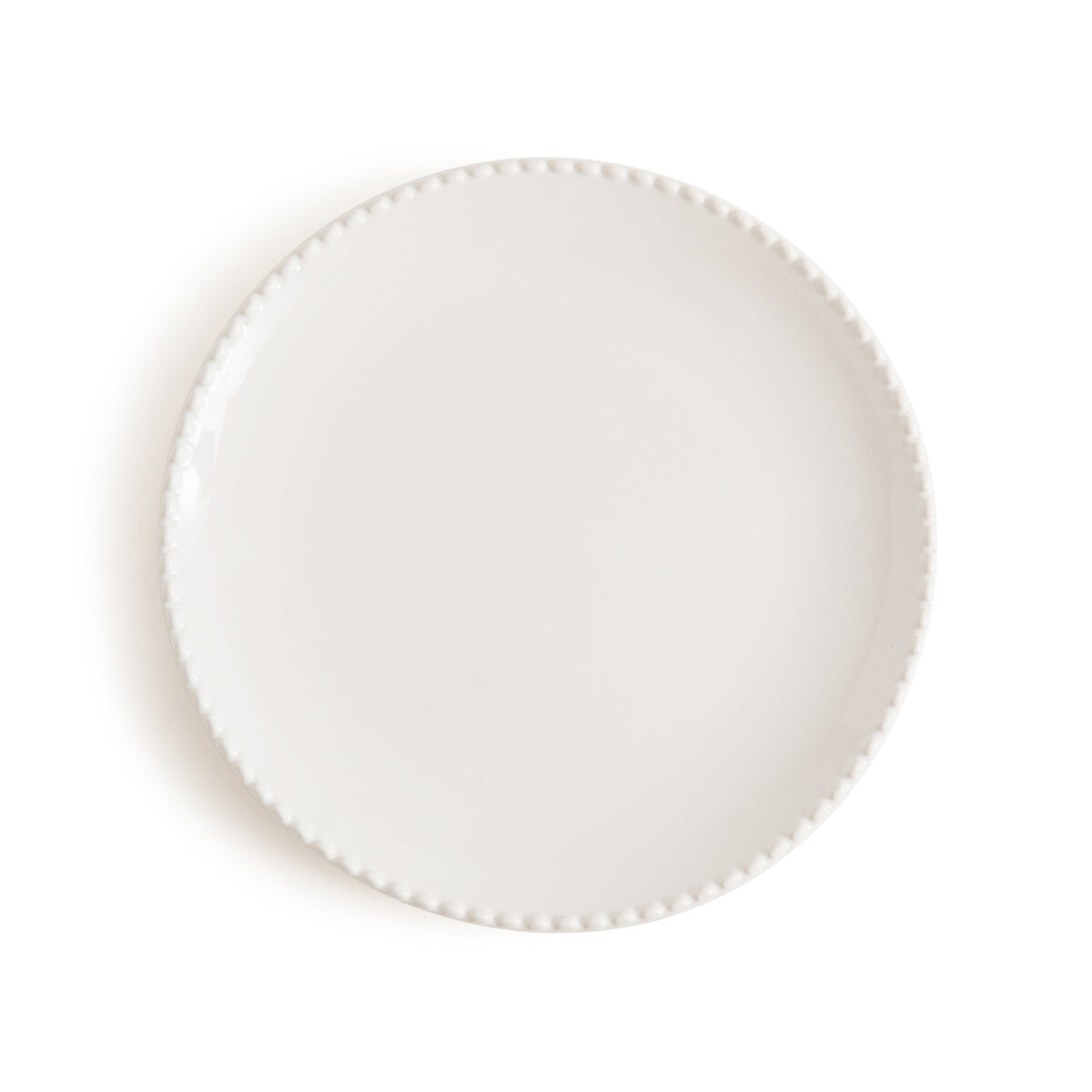 Set of 4 Akoya Pearl-Edged Stoneware Plates | La Redoute (UK)