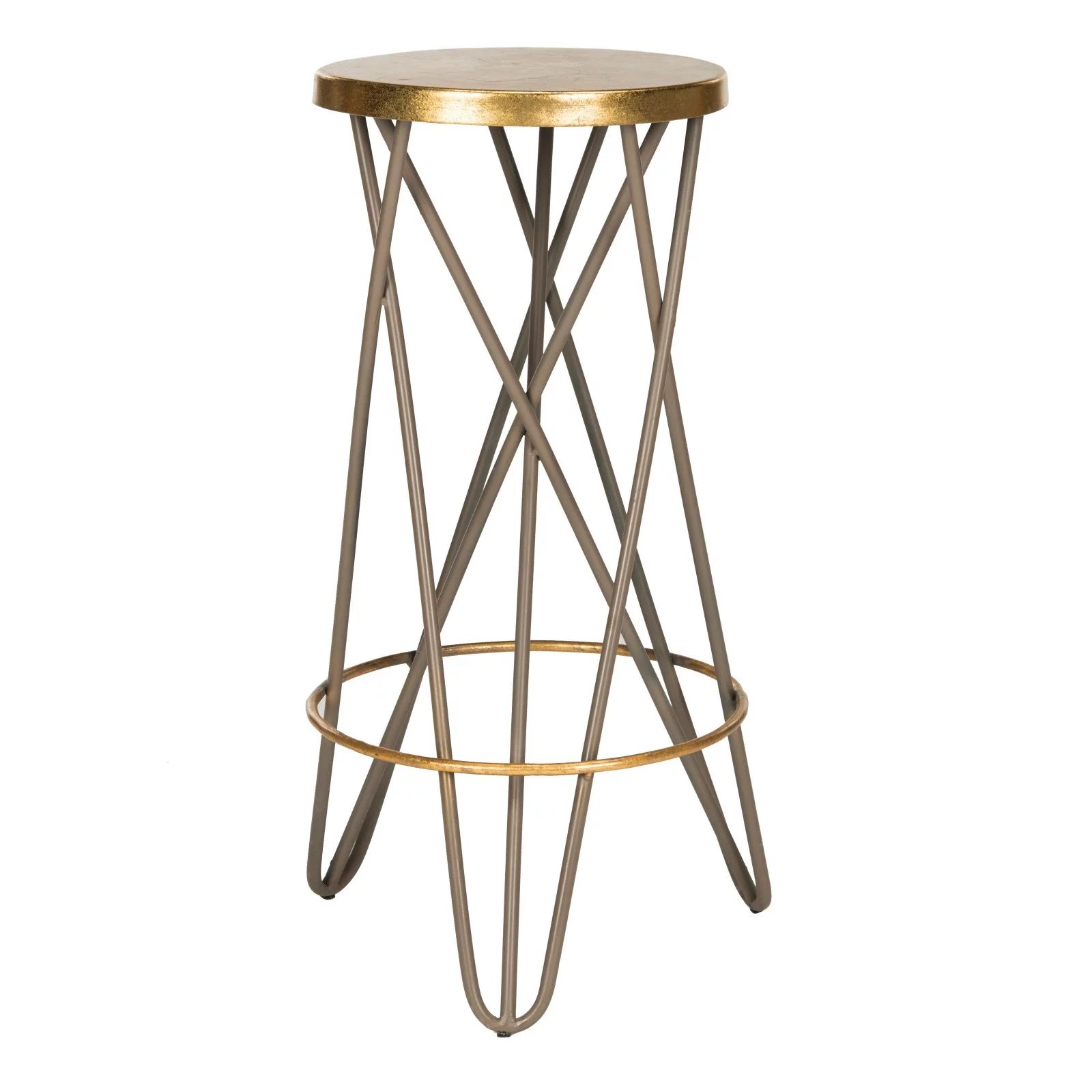 Safavieh Lorna Gold Leaf Iron Barstool | Walmart (US)