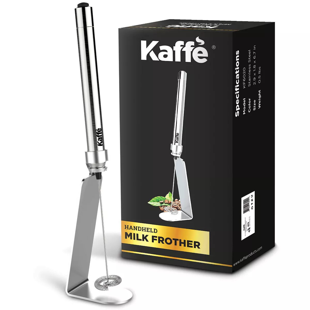 Kaffe Handheld Milk Frother with Stand - Stainless Steel | Target