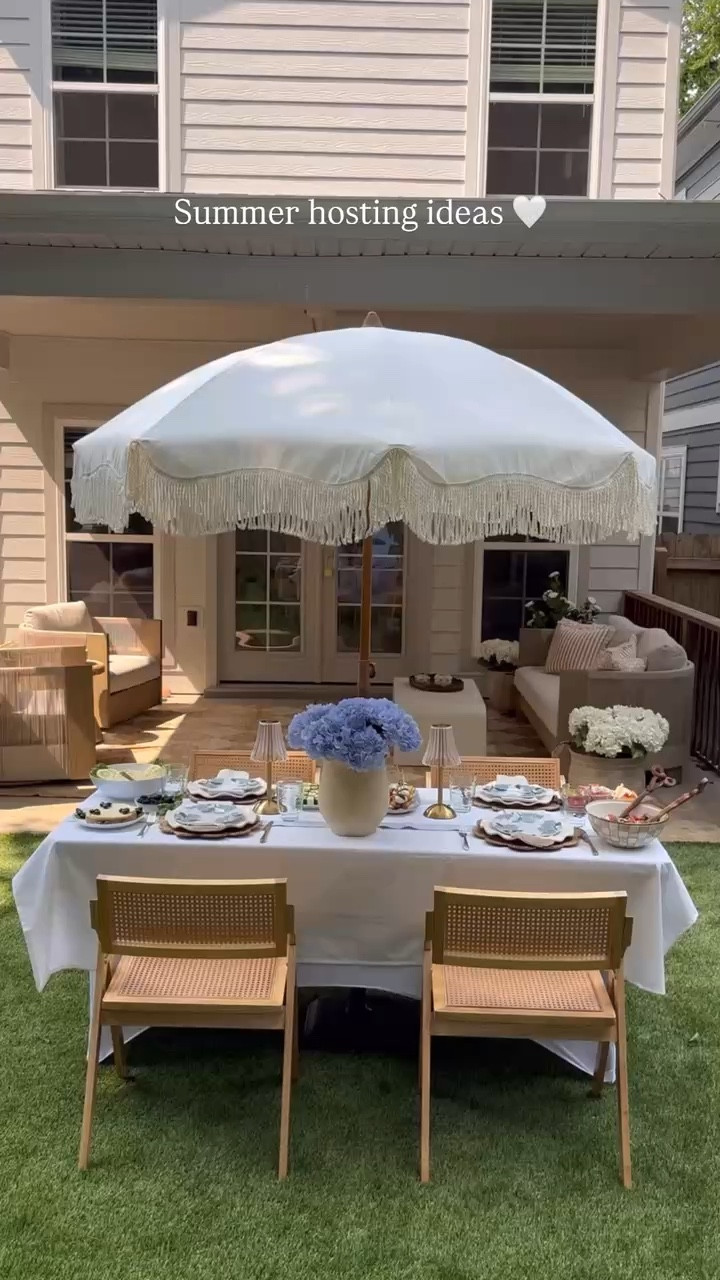 Summer hosting ideas!! Hosting outside is my favorite, and I’m so happy the weathers getting warmer again🥰



Spring 2026, patio, host, floral, appetizer ideas, finger food, lemon, blueberries, sidneymarieduke 

#LTKSeasonal #LTKHome
