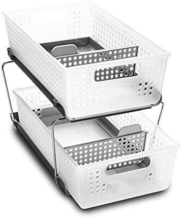 Amazon.com: madesmart 2-Tier Organizer, Multi-Purpose Slide-Out Storage Baskets with Handles and ... | Amazon (US)