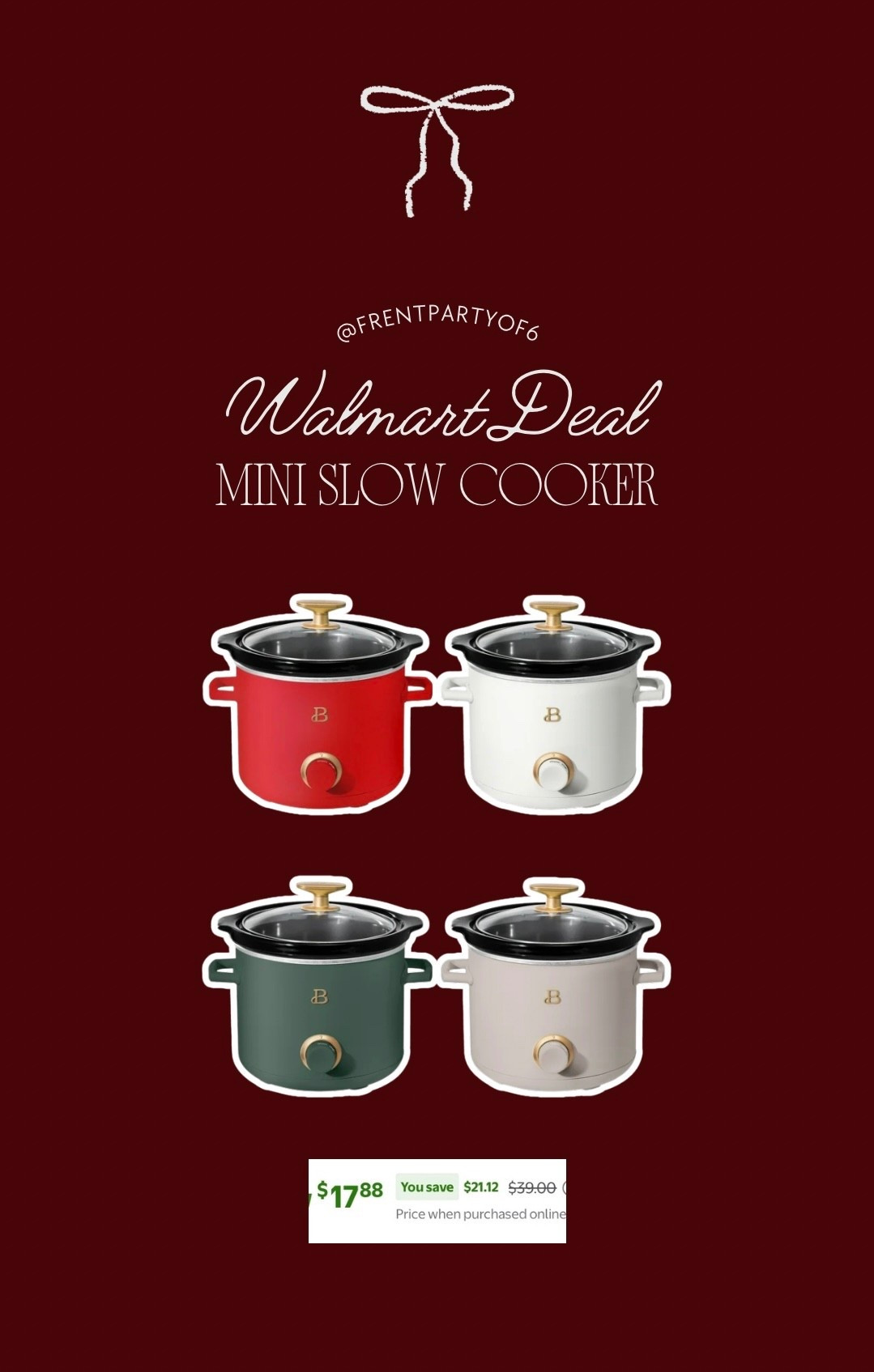 The viral Walmart mini slow cookers are on deal! These are always a hot commodity every year. Perfect for dips, hot chocolate, holiday parties, etc. 

#LTKFindsUnder50 #LTKHome #LTKSaleAlert