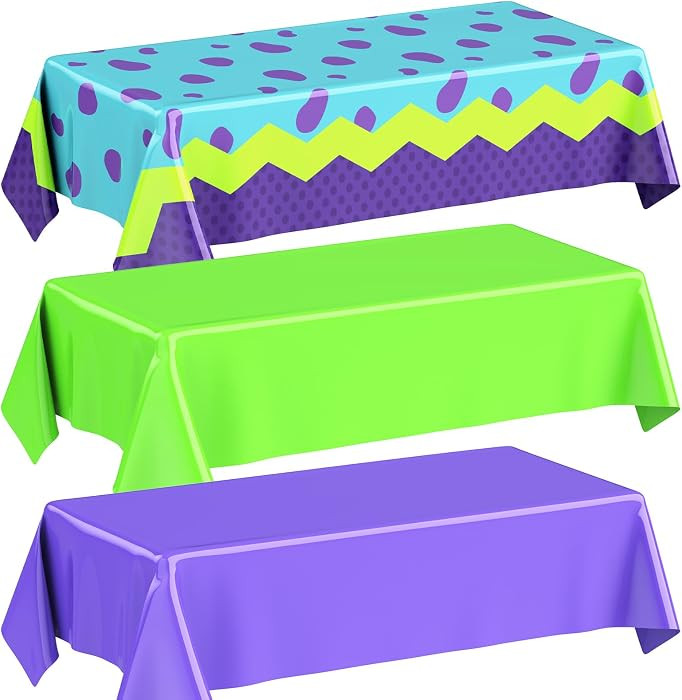 3 Sheets Monster Dot Birthday Party Supplies Monster Tablecloth 54 x 108 Inch Plastic Table Cover... | Amazon (US)